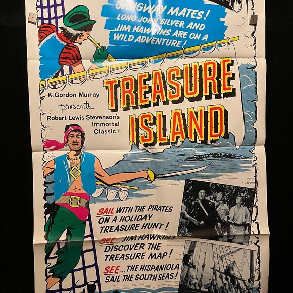 Art | 1971 Treasure Island One Sheet Movie Poster Family Kids Long John ...